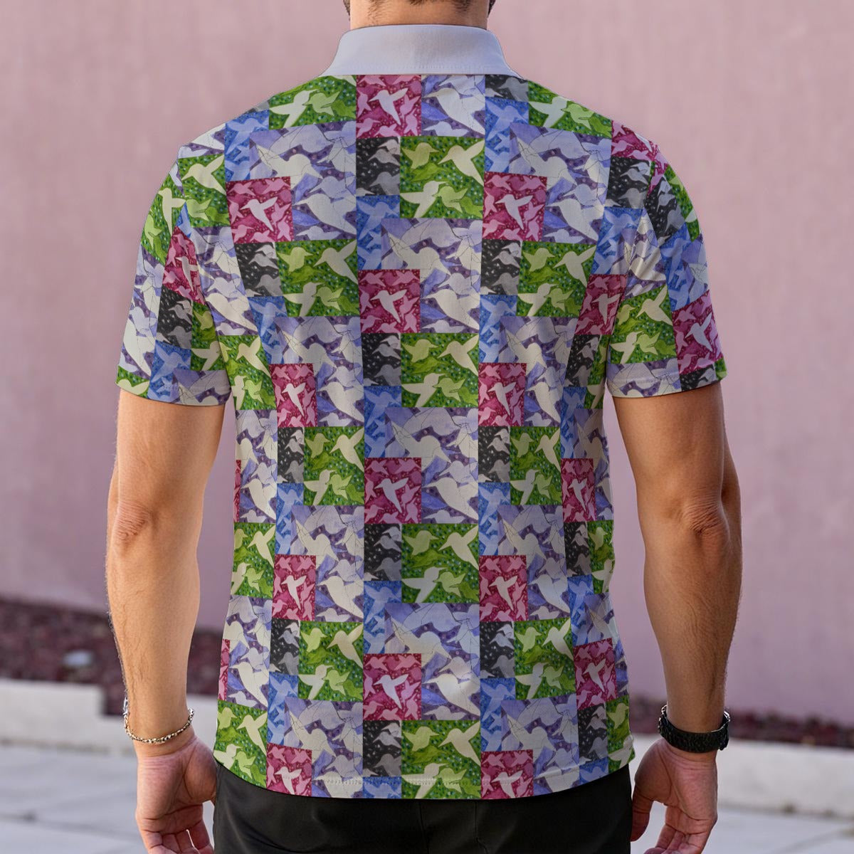 201 Birds Collage Men's Polo