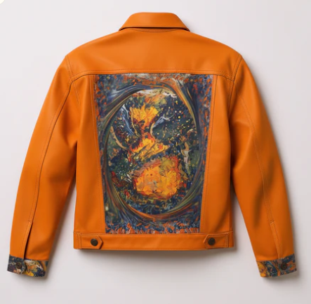 Molten Residue Jean Jacket Orange
