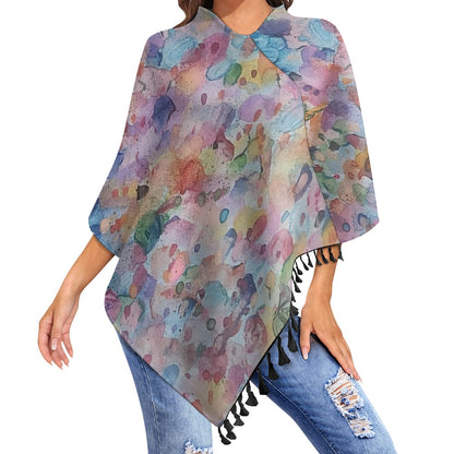 Egun Masquerade Knitted Cape with Fringe