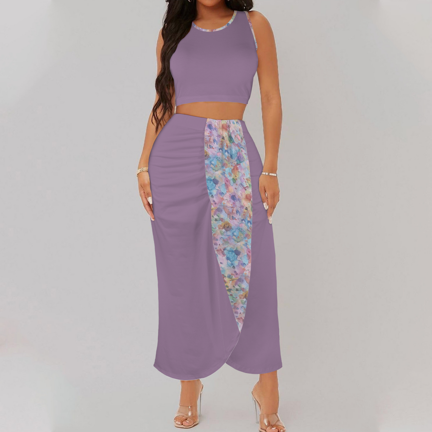 Masquerade Crop Tank & Waterfall Skirt Set