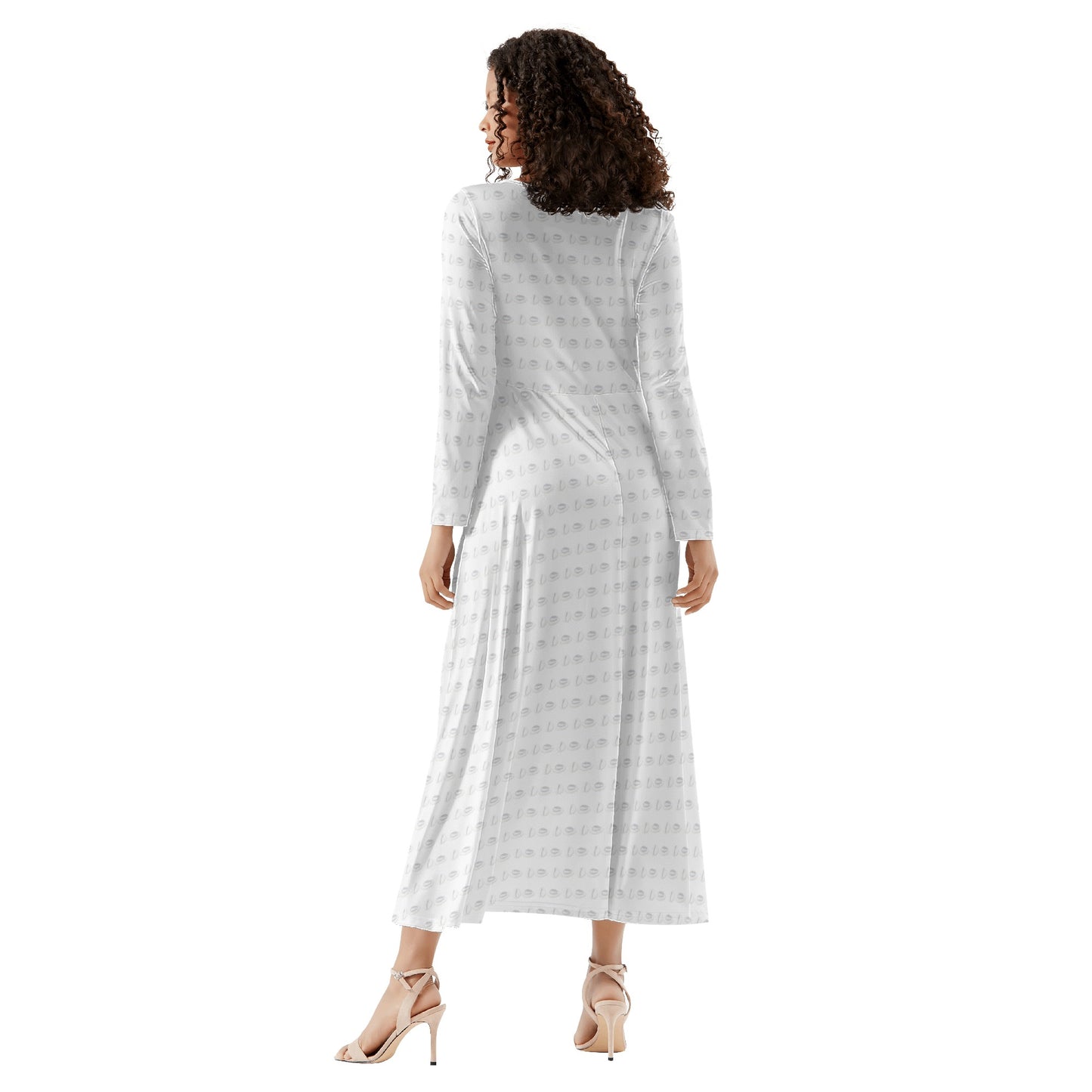 Womens Long Sleeves Flowy Long Dresses