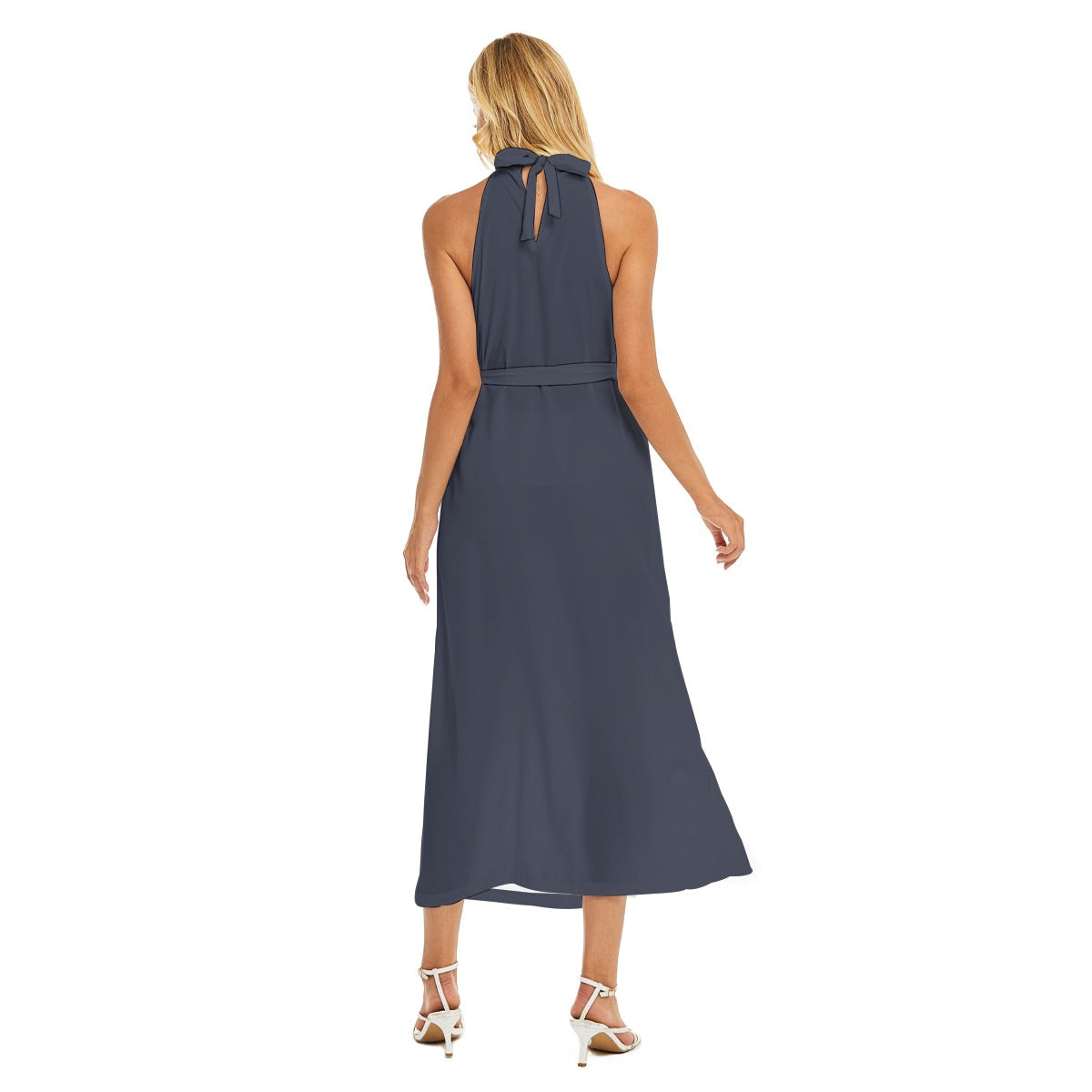 We're Okay Abiku Wrap Halter Dress