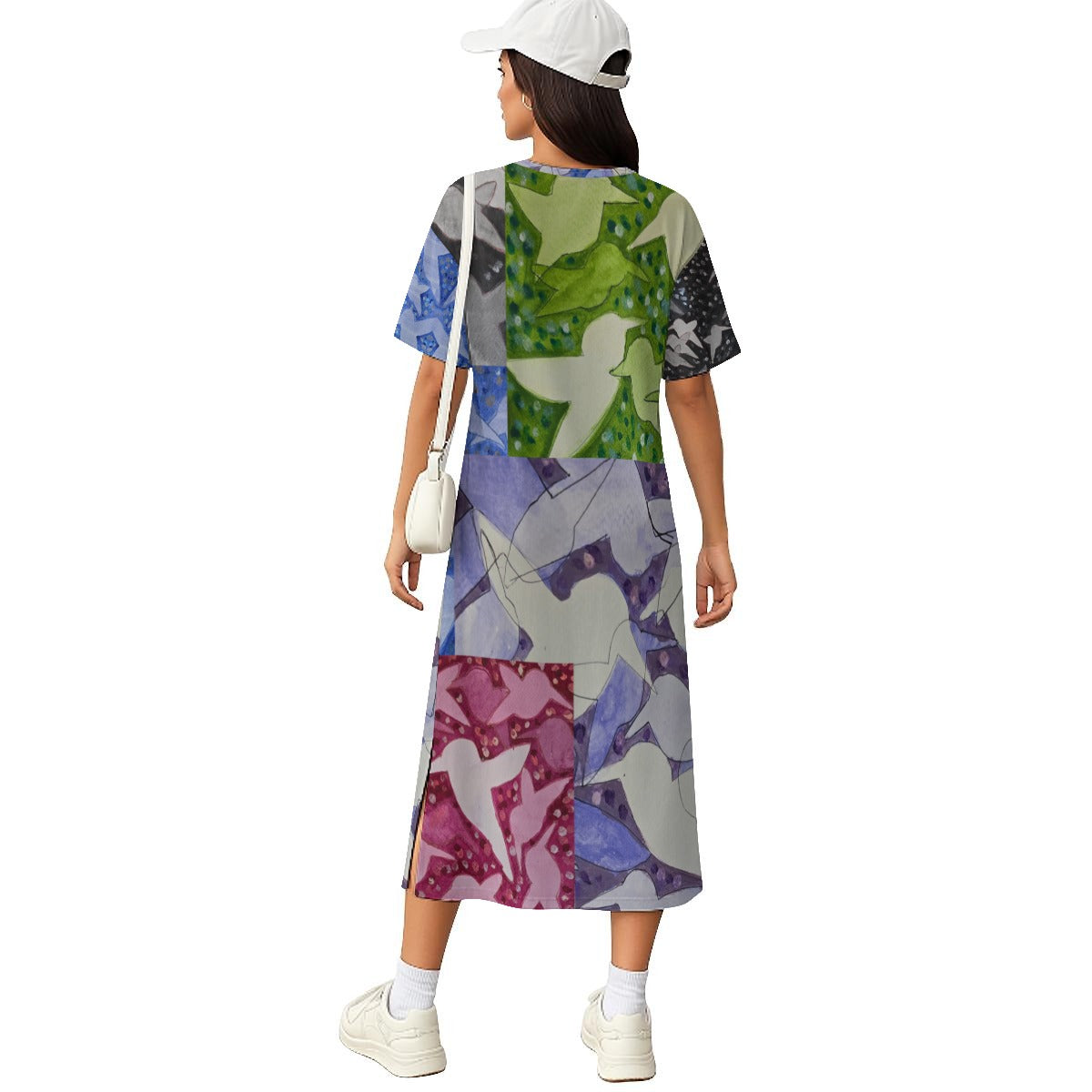 201 Birds Collage T-Shirt Dress|180GSM Cotton