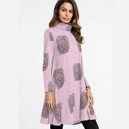 Iyalode High Neck Long Sleeve Dress