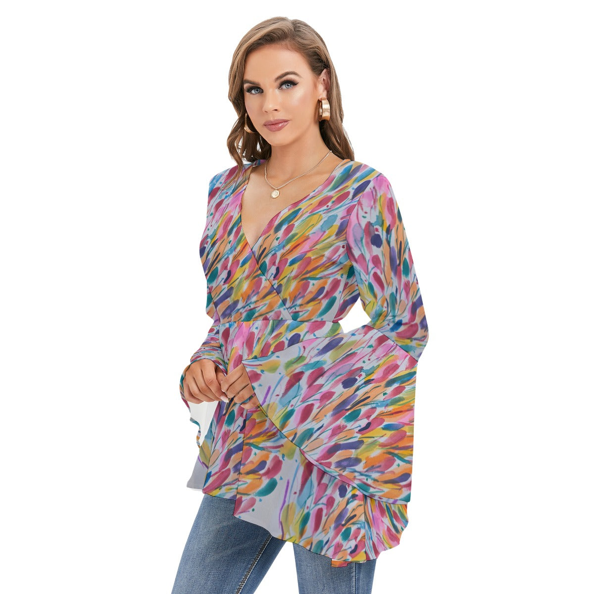 Iyalode Flared Sleeve Blouse