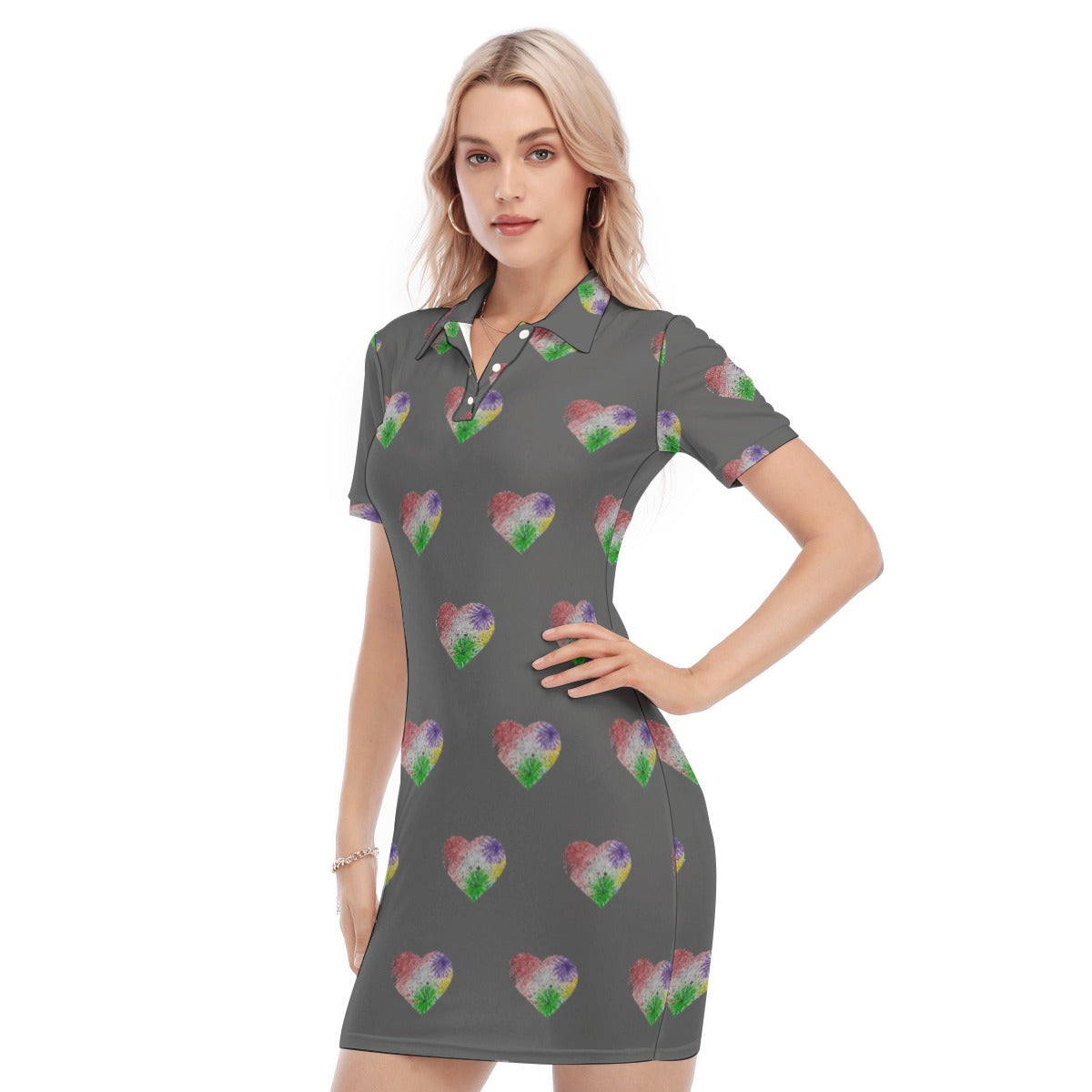 Esu Chaos Grey Polo Dress