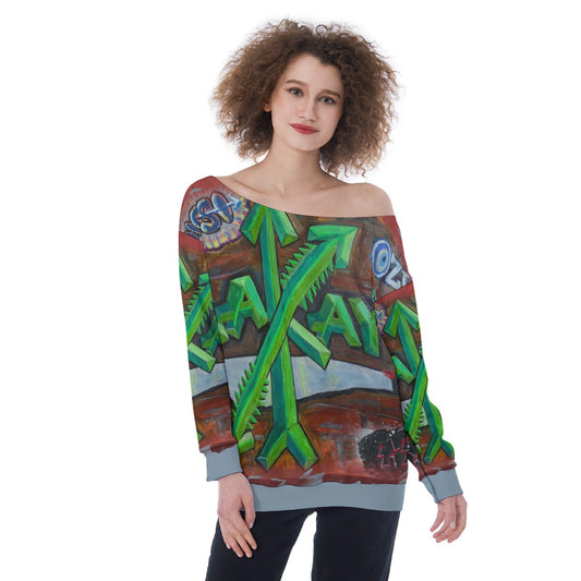 Warrior Crew (WC) Oversized Off-Shoulder Sweatshirt