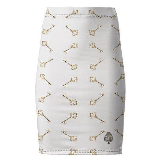 Llave de Elegua Pencil Skirt (white)