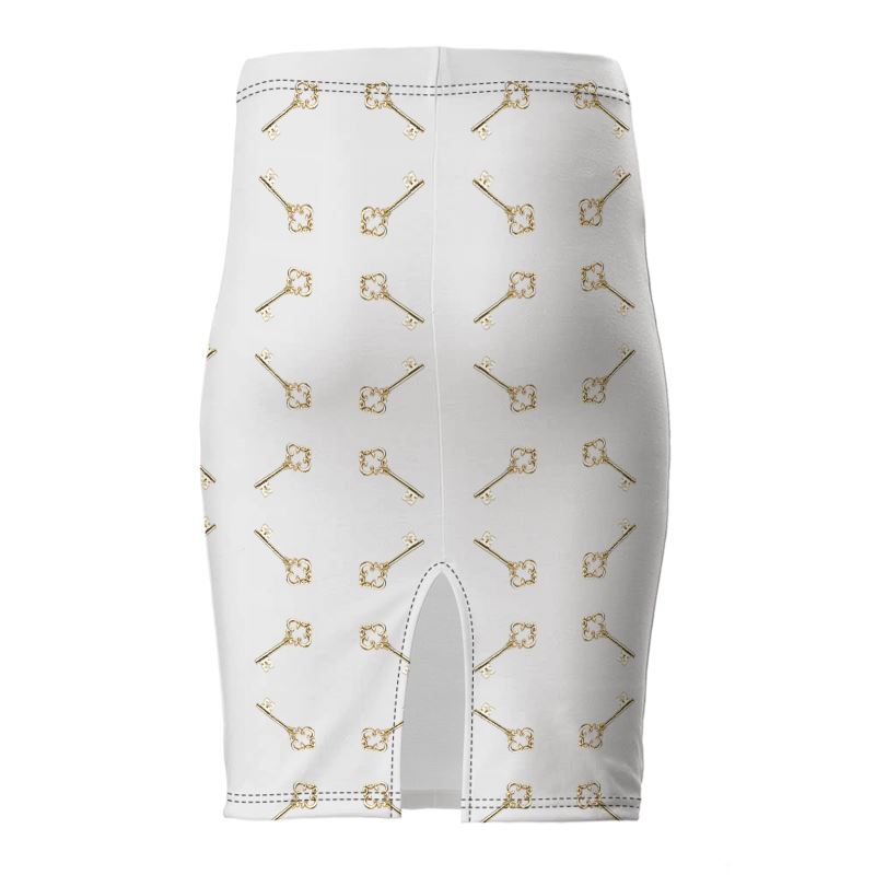 Llave de Elegua Pencil Skirt (white)