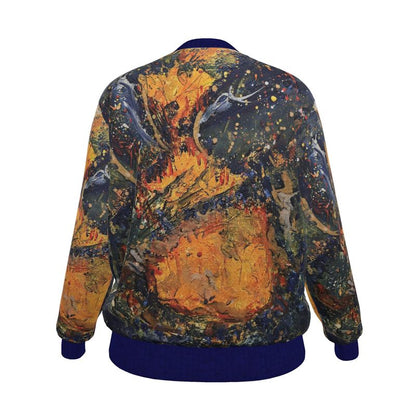 Extinguished w. Molten Residue Reversible Silk Bomber Jacket