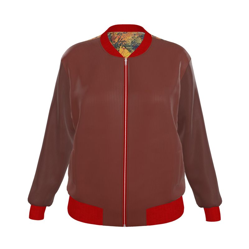 Oroiña w. Molten Women's (Brown/Red) Reversible Silk Bomber Jacket