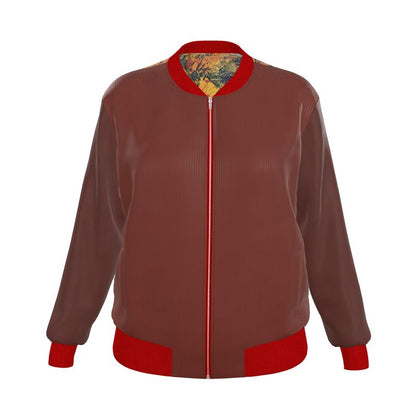 Oroiña w. Molten Women's (Brown/Red) Reversible Silk Bomber Jacket