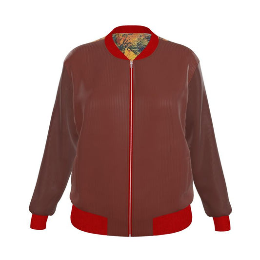 Oroiña w. Molten Women's (Brown/Red) Reversible Silk Bomber Jacket