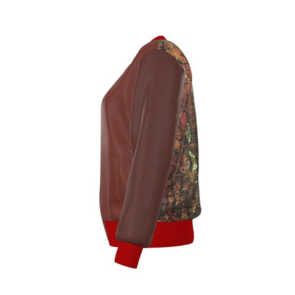 Oroiña w. Molten Women's (Brown/Red) Reversible Silk Bomber Jacket