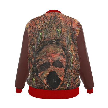Oroiña w. Molten Women's (Brown/Red) Reversible Silk Bomber Jacket