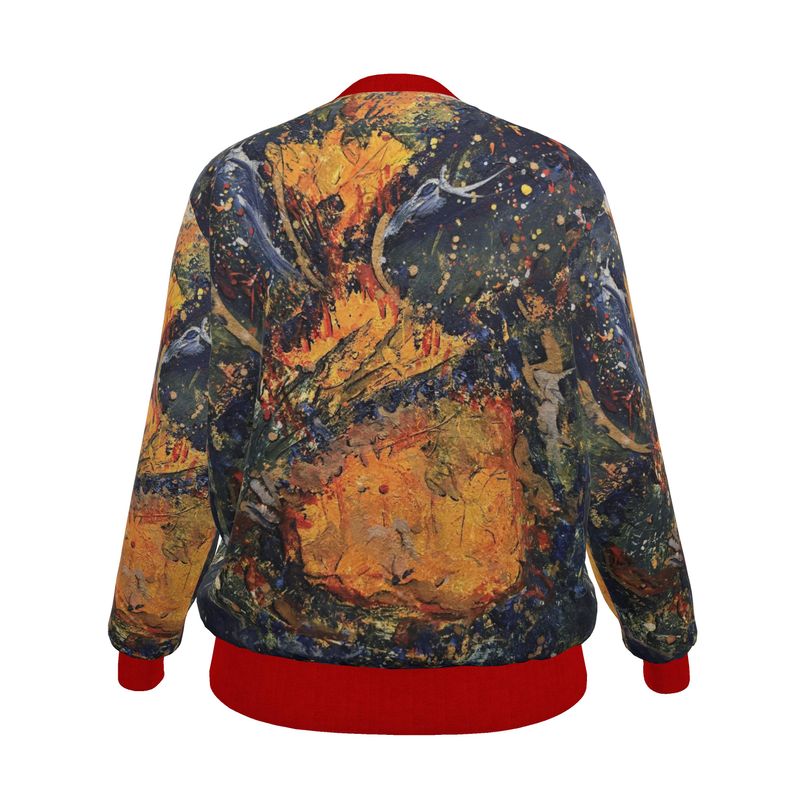 Oroiña w. Molten Women's (Brown/Red) Reversible Silk Bomber Jacket