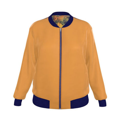Oroiña w. Molten Residue Women's (Yellow/Blue) Reversible Silk Bomber Jacket