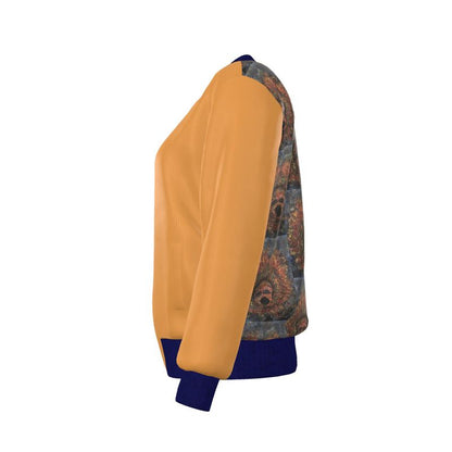 Oroiña w. Molten Residue Women's (Yellow/Blue) Reversible Silk Bomber Jacket
