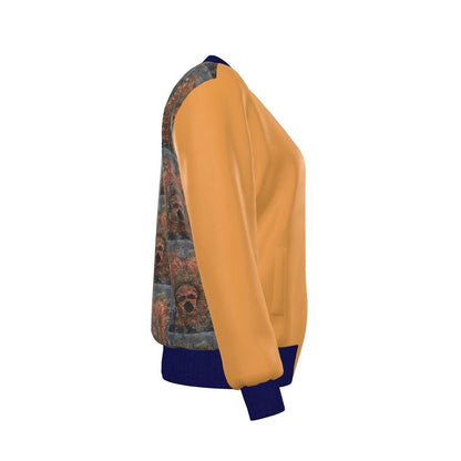 Oroiña w. Molten Residue Women's (Yellow/Blue) Reversible Silk Bomber Jacket