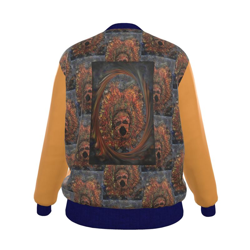 Oroiña w. Molten Residue Women's (Yellow/Blue) Reversible Silk Bomber Jacket