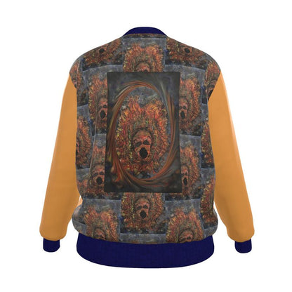 Oroiña w. Molten Residue Women's (Yellow/Blue) Reversible Silk Bomber Jacket