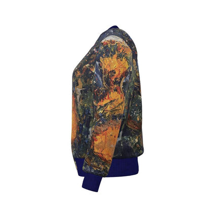 Oroiña w. Molten Residue Women's (Yellow/Blue) Reversible Silk Bomber Jacket