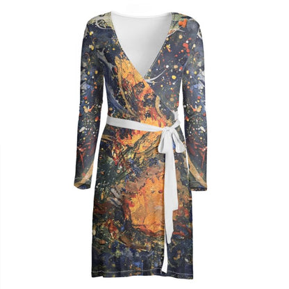 Molten Residue Wrap Dress