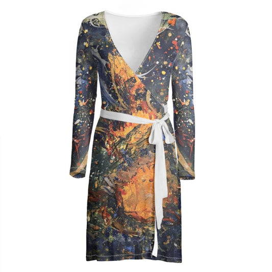 Molten Residue Wrap Dress