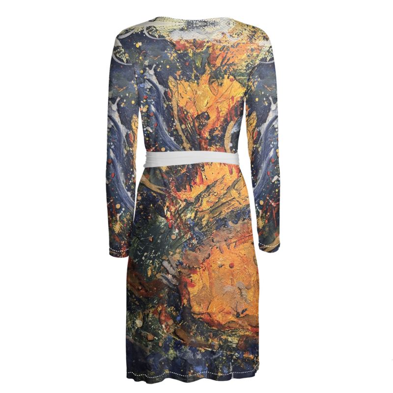 Molten Residue Wrap Dress