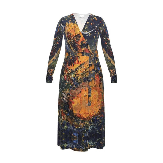 Molten Residue Wrap Dress