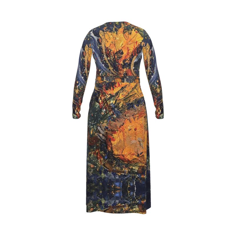 Molten Residue Wrap Dress