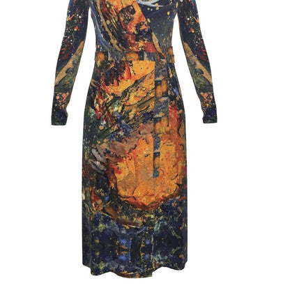 Molten Residue Wrap Dress