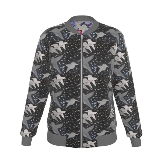 201 Birds Reversible Silk Bomber Jacket