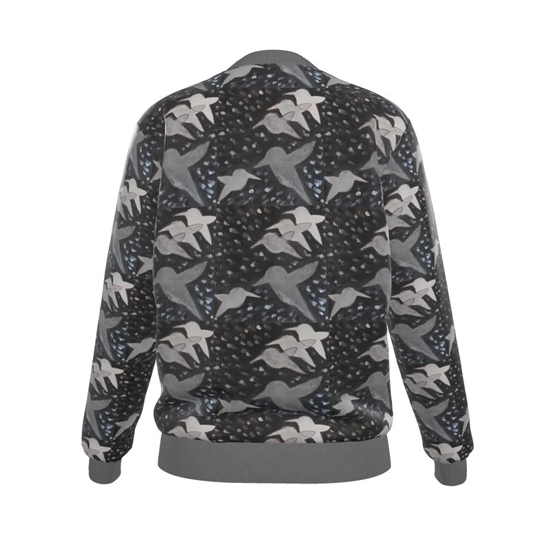 201 Birds Reversible Silk Bomber Jacket