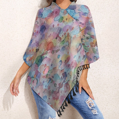 Egun Masquerade Knitted Cape with Fringe