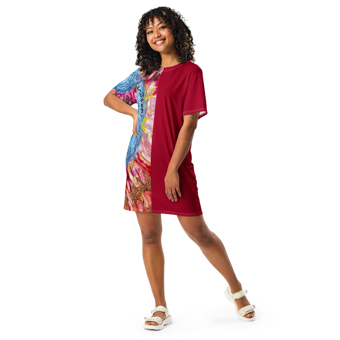 Oturupon (burgundy) T-shirt Dress