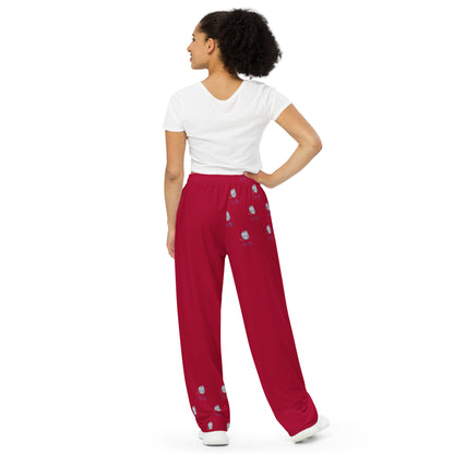 EsuBi Unisex Red Wide-Leg Pants