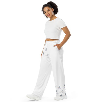 EsuBi White Unisex Wide-Leg Pants