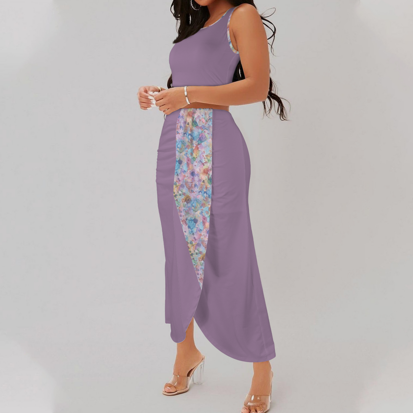 Masquerade Crop Tank & Waterfall Skirt Set