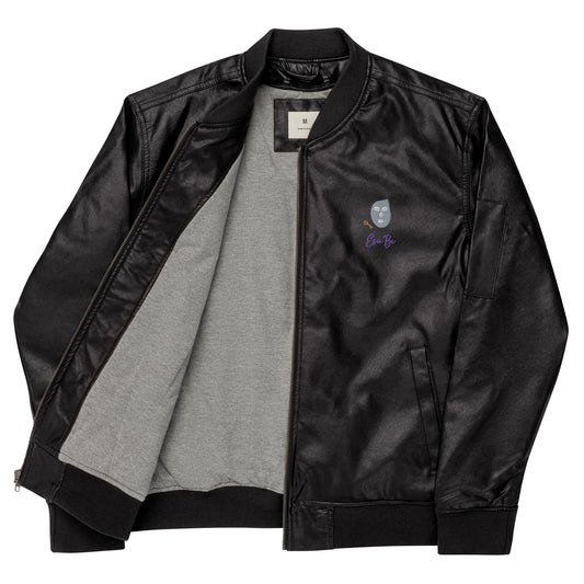 EsuBi Faux Leather Bomber Jacket (Unisex)