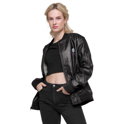 EsuBi Faux Leather Bomber Jacket (Unisex)