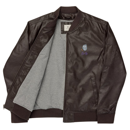 EsuBi Faux Leather Bomber Jacket (Unisex)