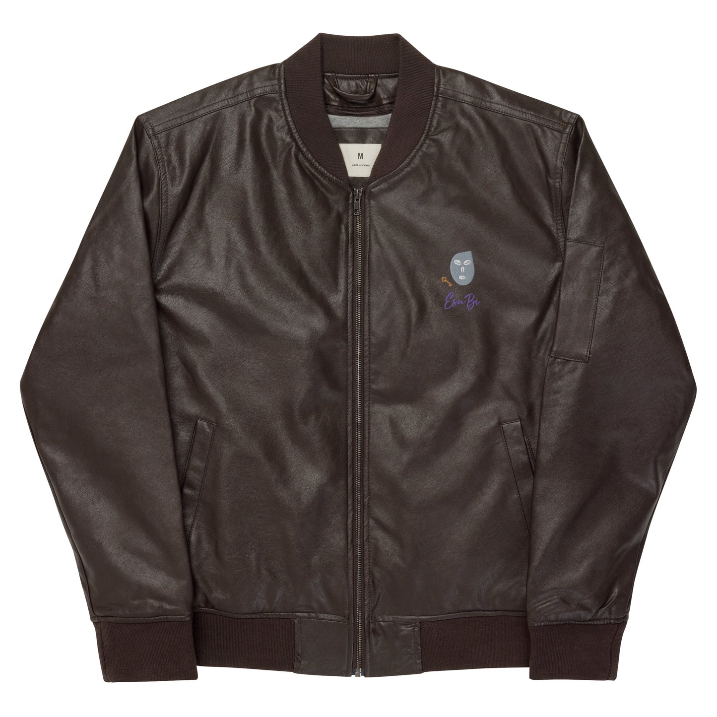 EsuBi Faux Leather Bomber Jacket (Unisex)