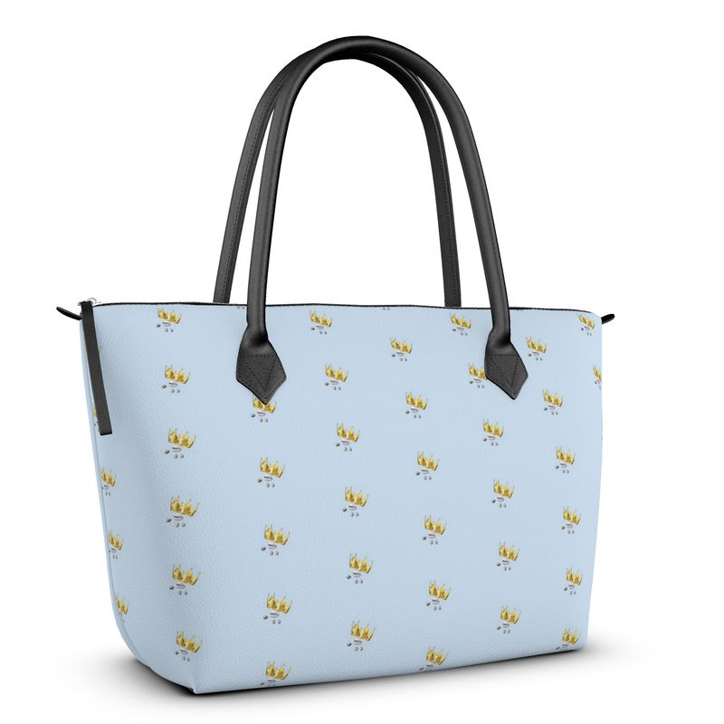 Aarinade Irosun Odi Baby Blue Crown Zip Top Handbag