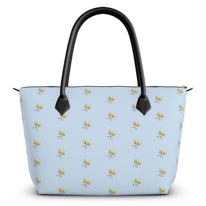 Aarinade Irosun Odi Baby Blue Crown Zip Top Handbag