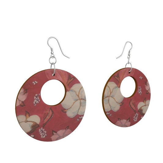 Owu Cotton Fields Wooden Earrings