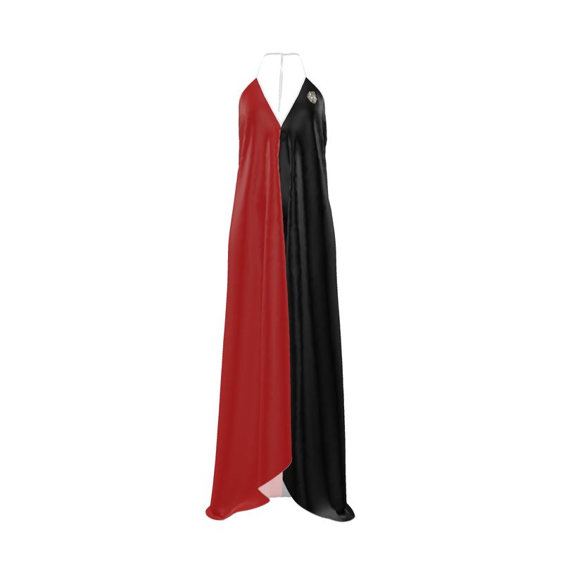 3rd Option Red&Black Backless Halter Dress