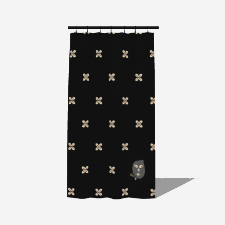 Exu @ Xroads Black Sheer Window Curtain